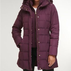 Cole Haan Women's 32" Signature Hooded Taffeta Down Coat